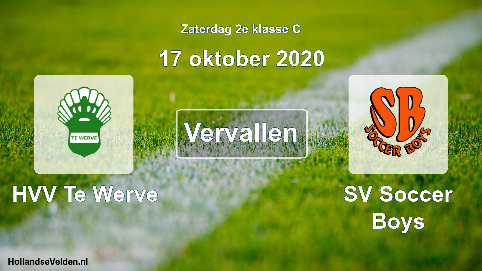 Scheduled Match: HVV Te Werve - SV Soccer Boys (17 October 2020)