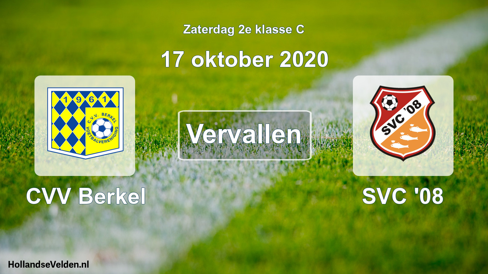 Scheduled Match: CVV Berkel - SVC '08 (17 October 2020)