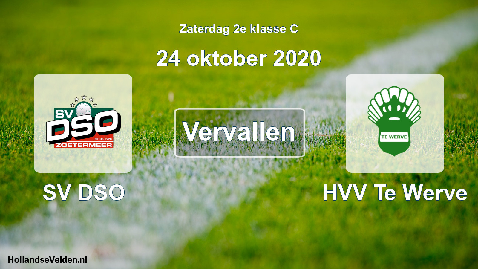 Scheduled Match: SV DSO - HVV Te Werve (24 October 2020)