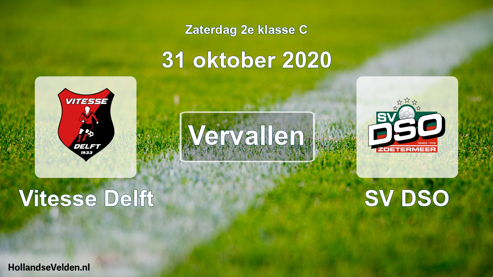 Scheduled Match: Vitesse Delft - SV DSO (31 October 2020)