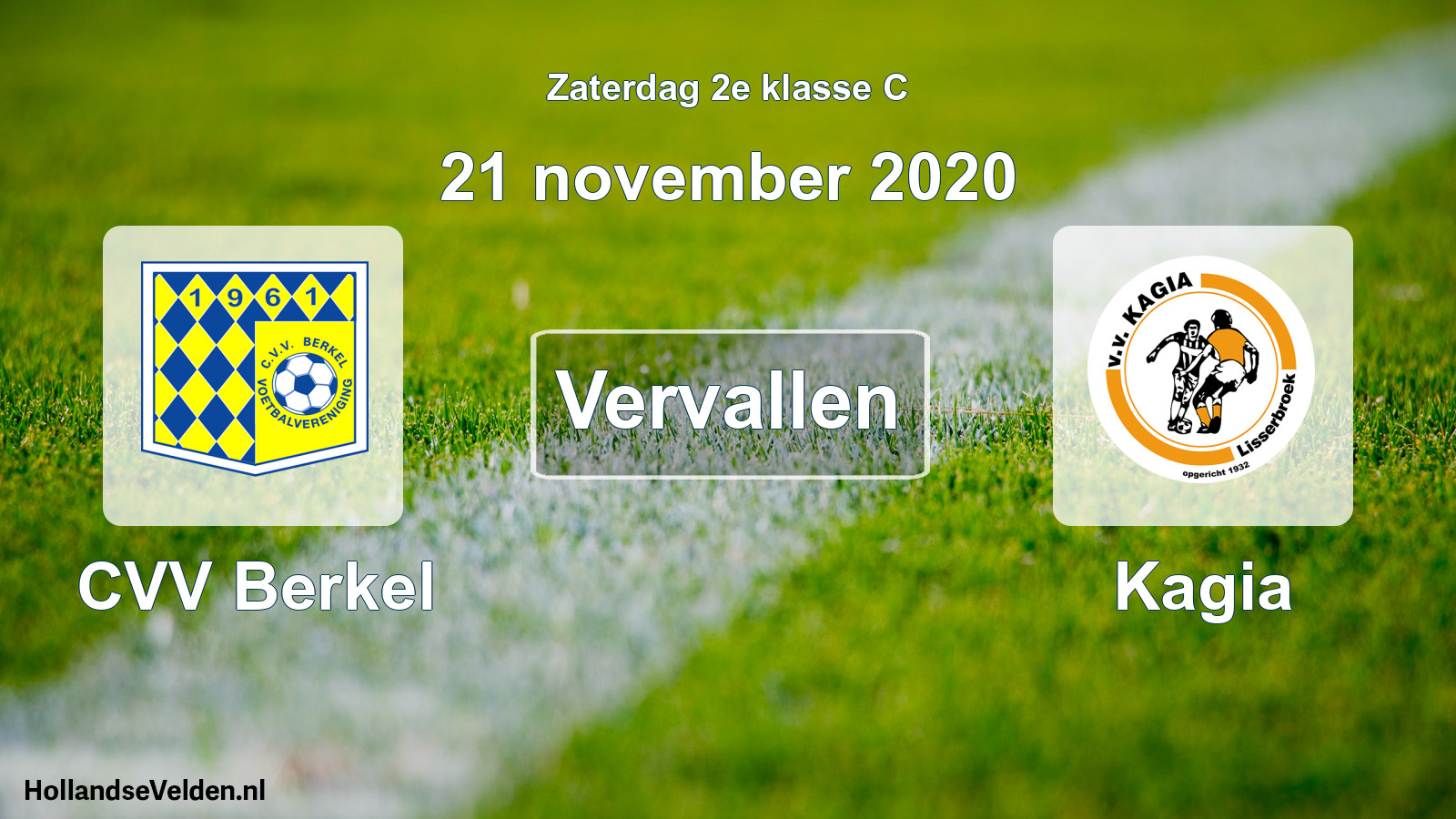 Scheduled Match: CVV Berkel - Kagia (21 November 2020)