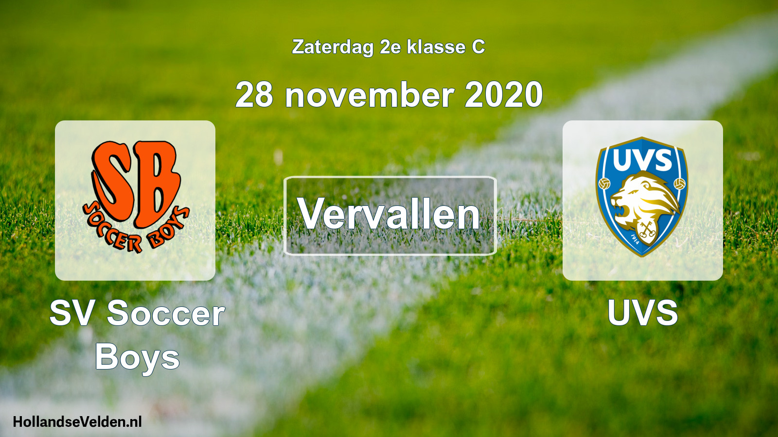 Scheduled Match: SV Soccer Boys - UVS (28 November 2020)