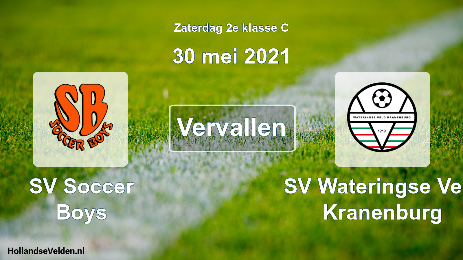 Scheduled Match: SV Soccer Boys - SV Wateringse Veld Kranenburg (30 May 2021)
