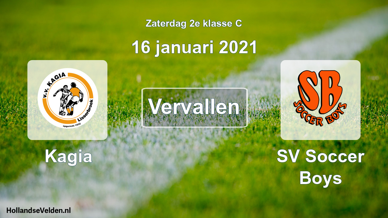 Scheduled Match: Kagia - SV Soccer Boys (16 January 2021)