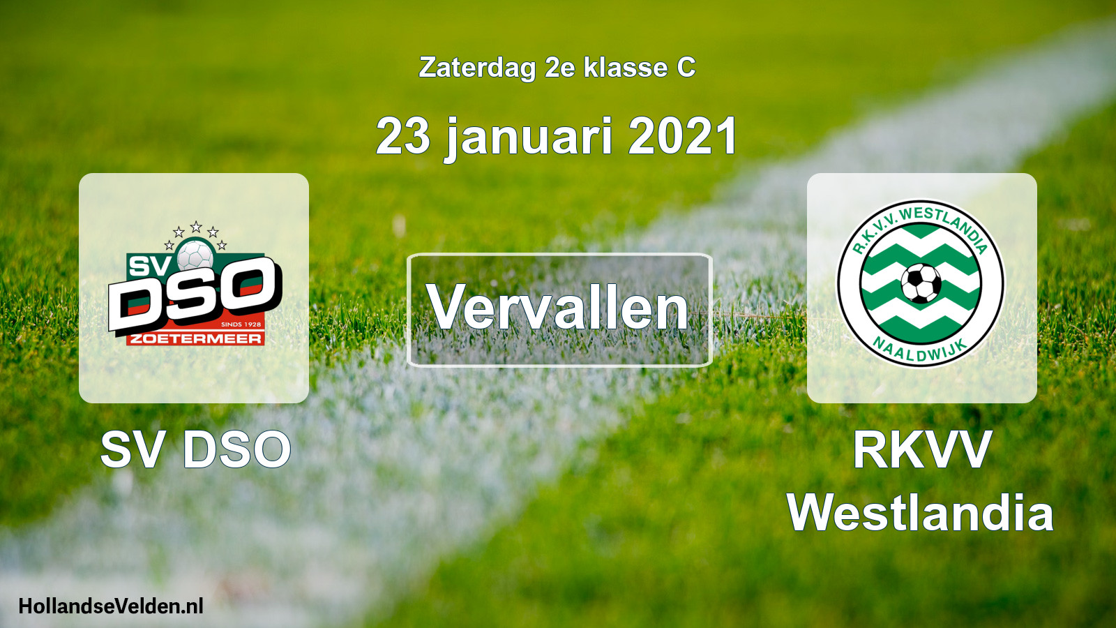 Scheduled Match: SV DSO - RKVV Westlandia (23 January 2021)