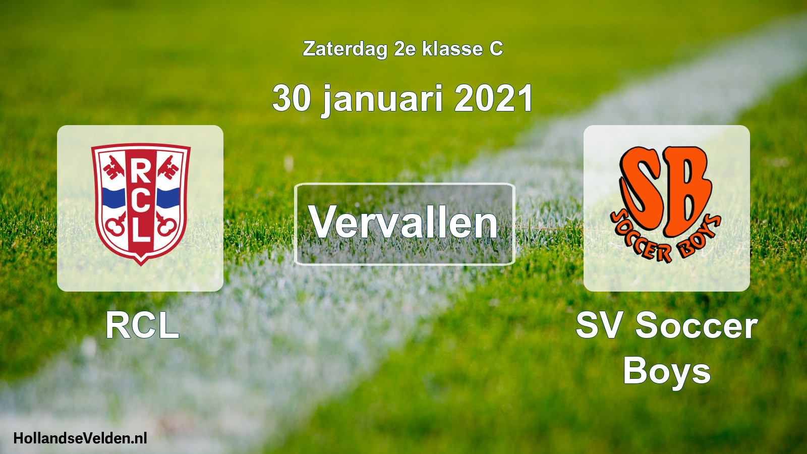 Scheduled Match: RCL - SV Soccer Boys (30 January 2021)