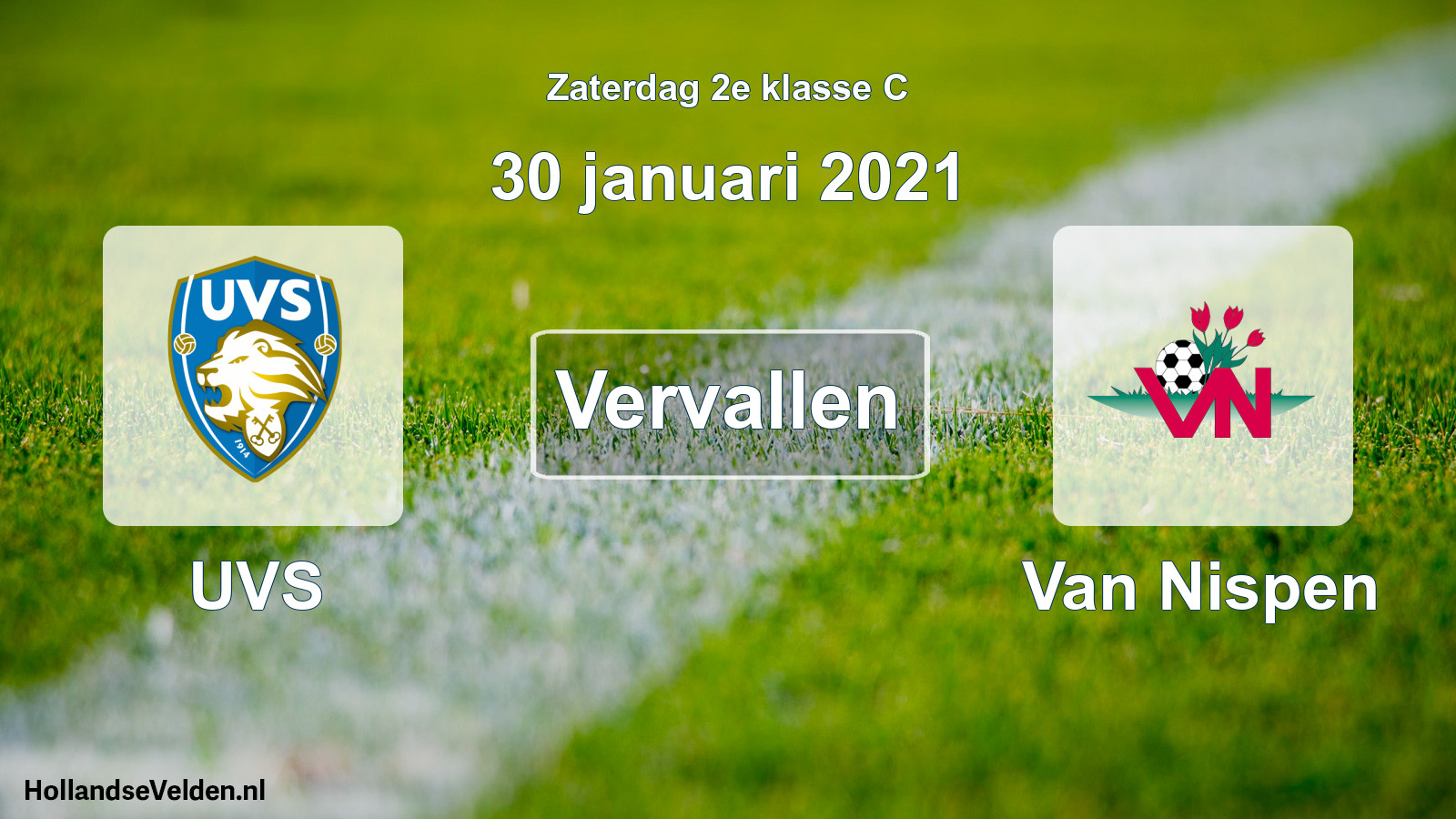 Scheduled Match: UVS - Van Nispen (30 January 2021)