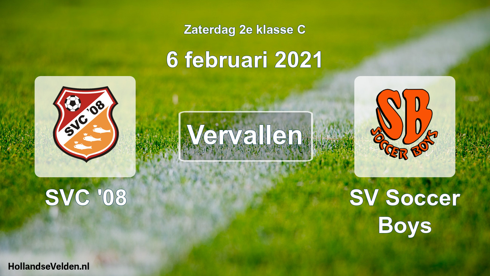 Scheduled Match: SVC '08 - SV Soccer Boys (6 February 2021)