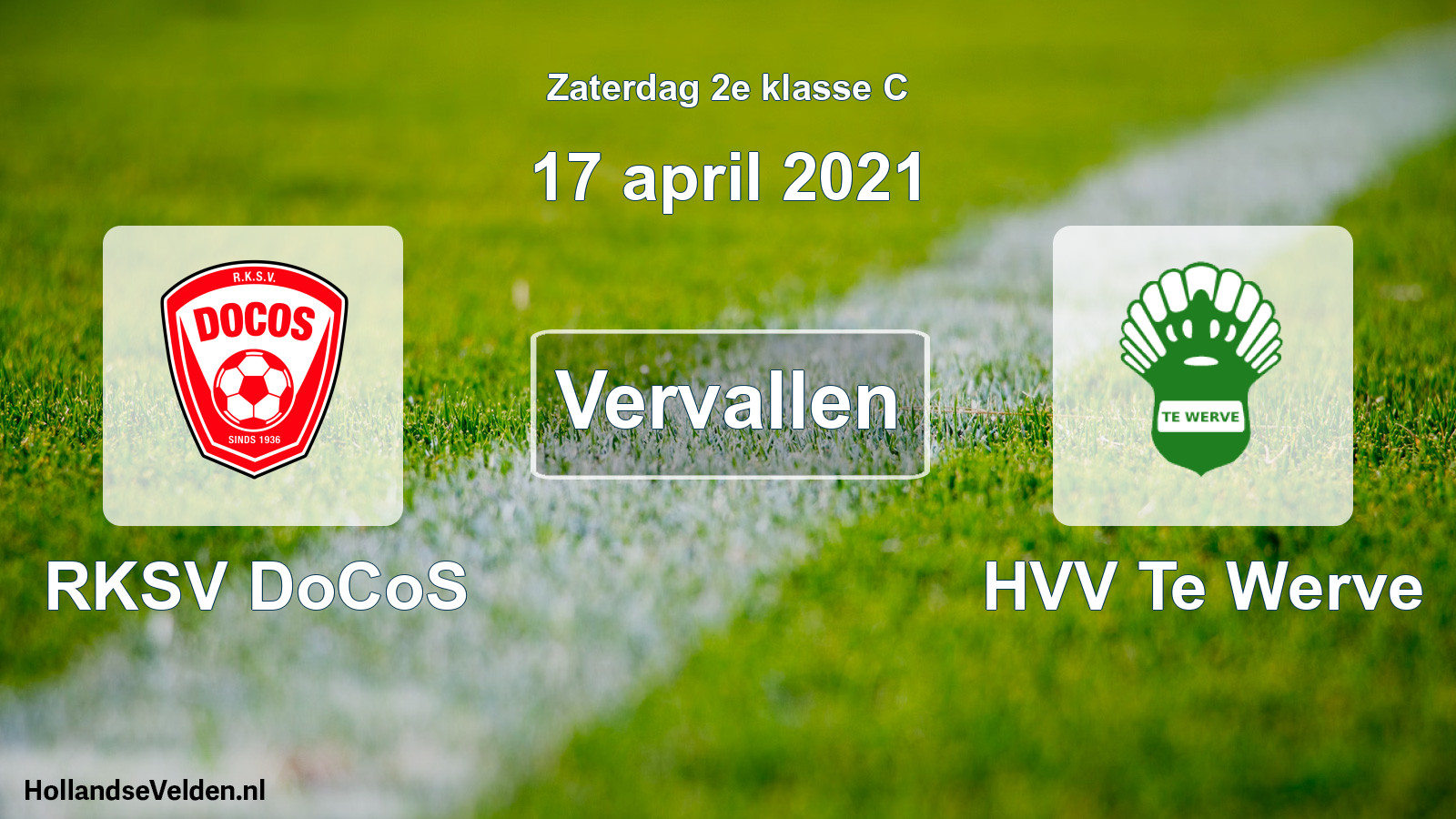 Scheduled Match: RKSV DoCoS - HVV Te Werve (17 April 2021)
