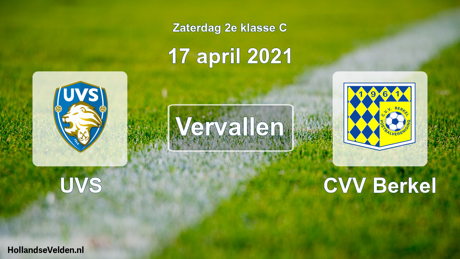 Scheduled Match: UVS - CVV Berkel (17 April 2021)