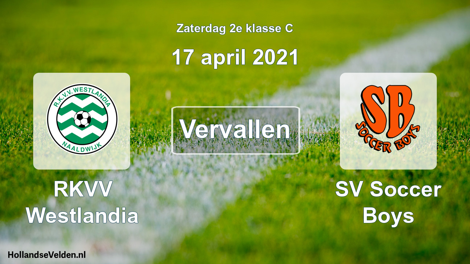Scheduled Match: RKVV Westlandia - SV Soccer Boys (17 April 2021)
