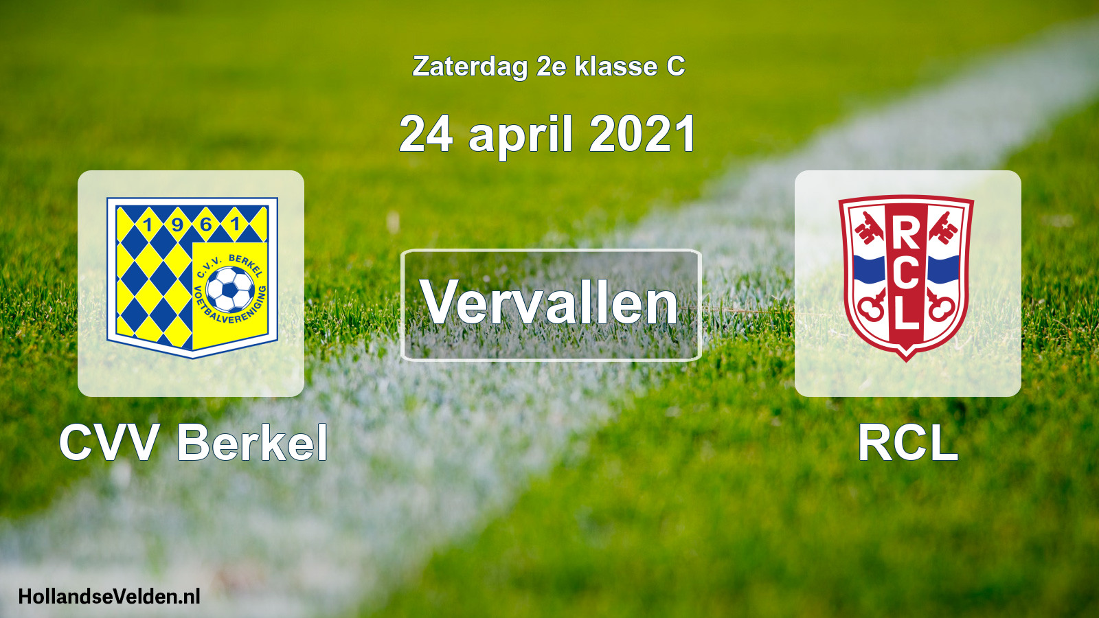 Scheduled Match: CVV Berkel - RCL (24 April 2021)