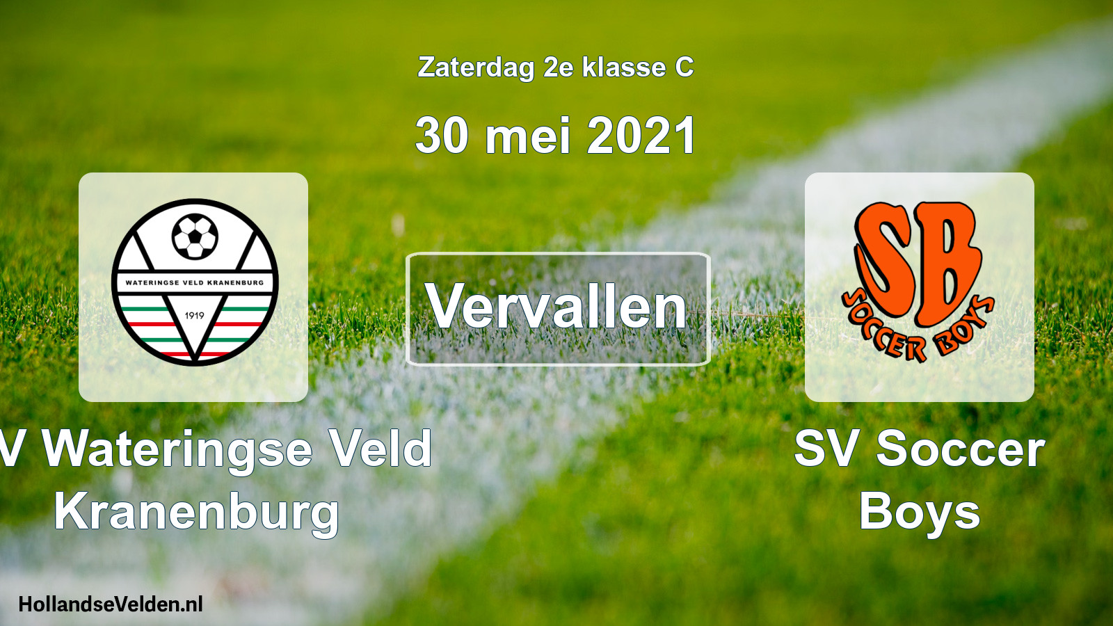 Scheduled Match: SV Wateringse Veld Kranenburg - SV Soccer Boys (30 May 2021)