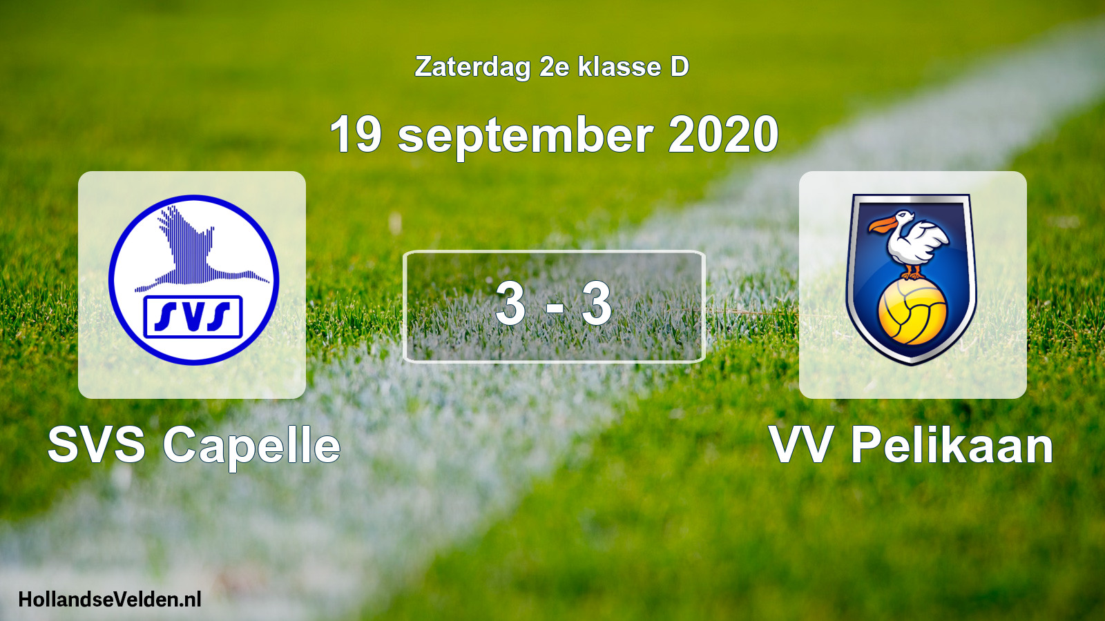 Total number of matches played: SVS Capelle - VV Pelikaan 3 - 3 (19 September 2020)