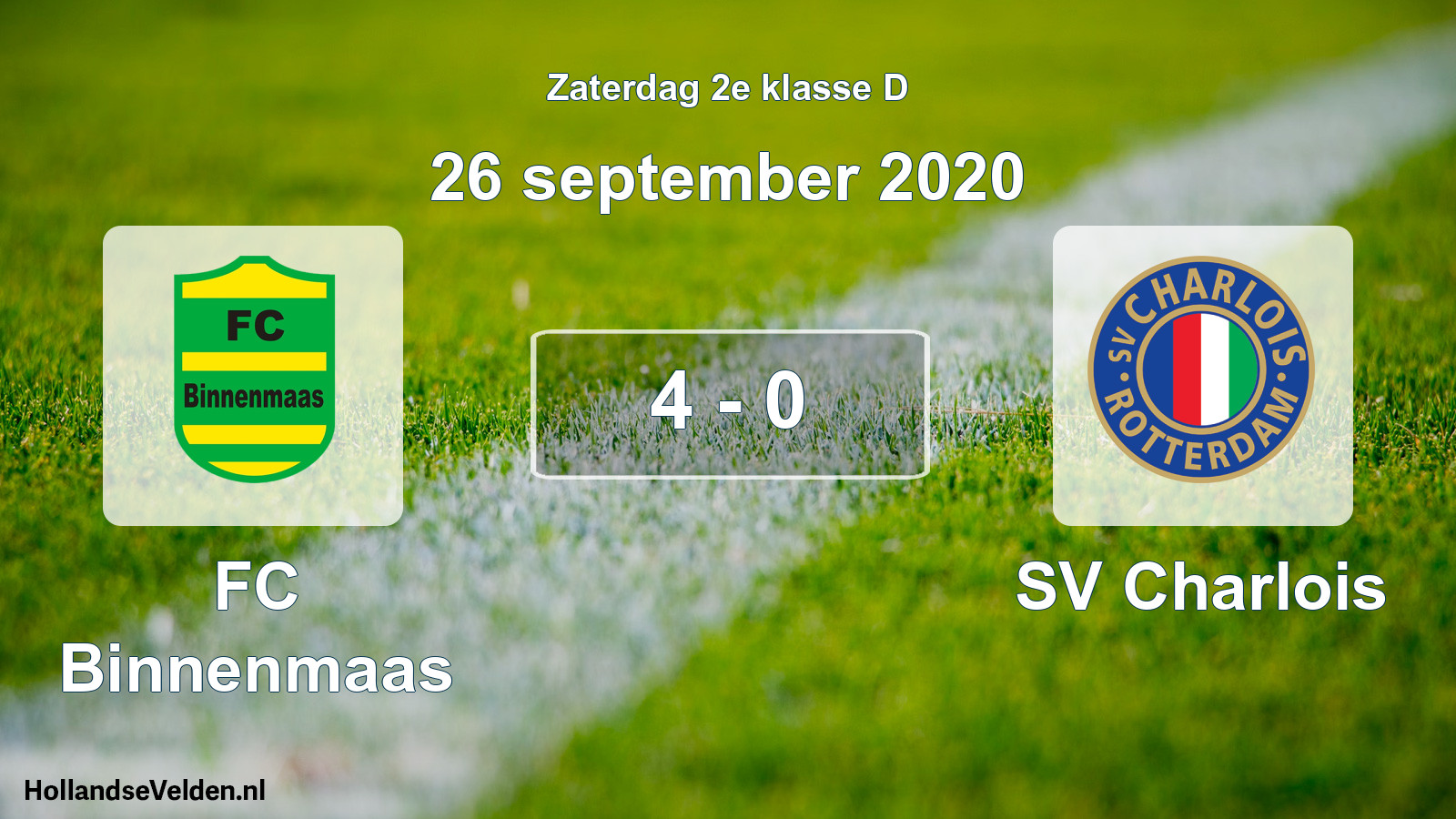 Total number of matches played: FC Binnenmaas - SV Charlois 4 - 0 (26 September 2020)