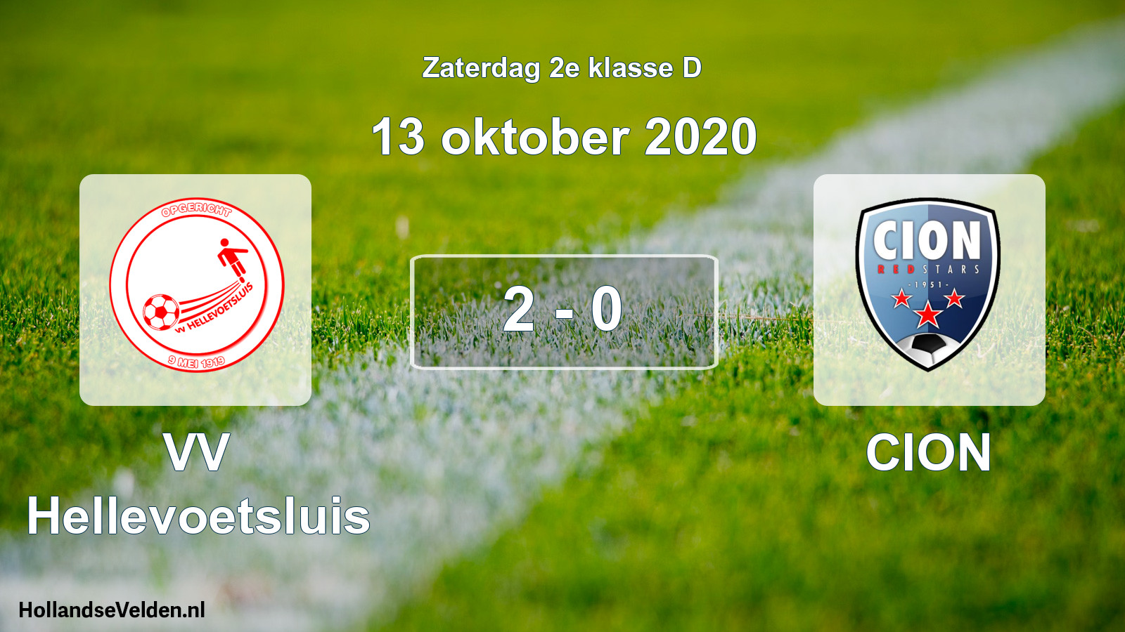 Total number of matches played: VV Hellevoetsluis - CION 2 - 0 (13 October 2020)