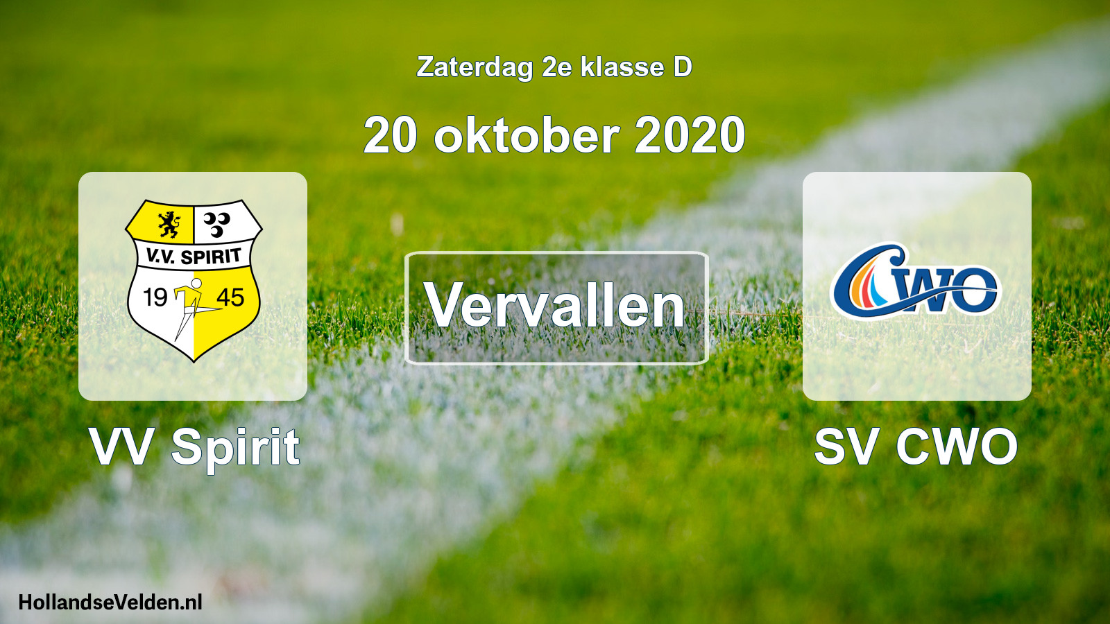 Scheduled Match: VV Spirit - SV CWO (20 October 2020)