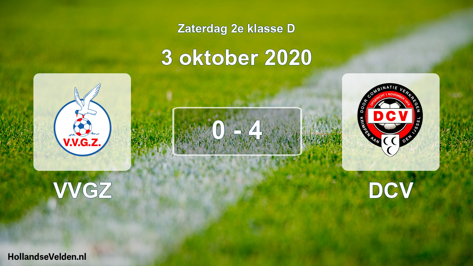 Total number of matches played: VVGZ - DCV 0 - 4 (3 October 2020)