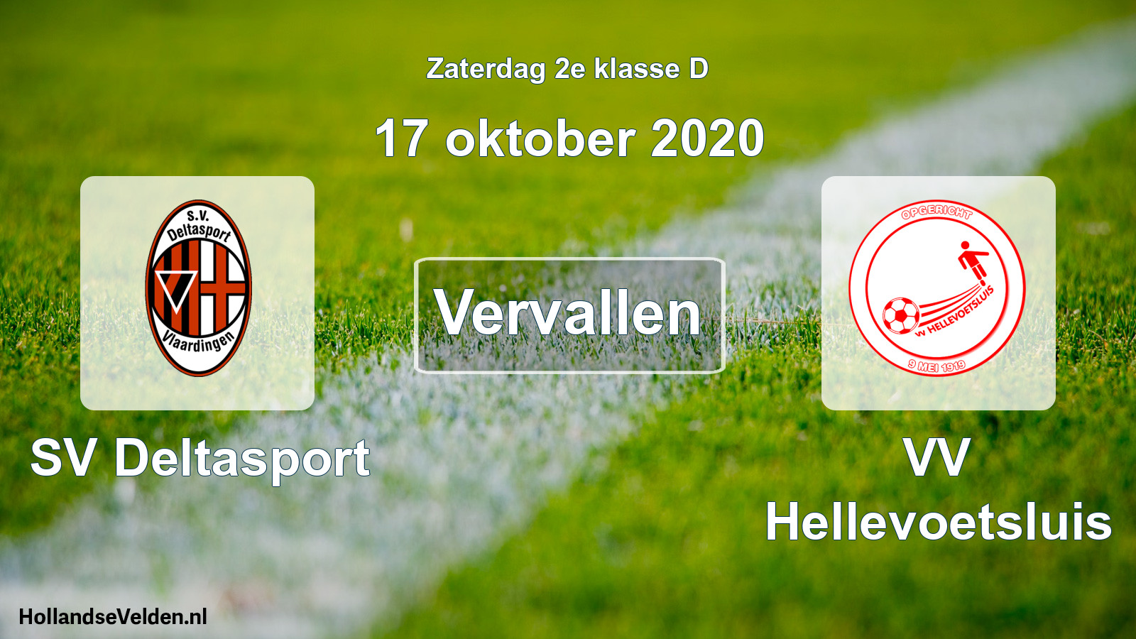 Scheduled Match: SV Deltasport - VV Hellevoetsluis (17 October 2020)