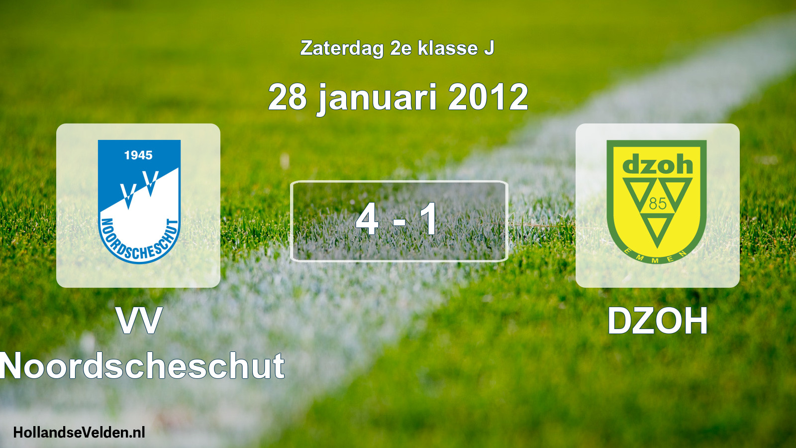 Total number of matches played: VV Noordscheschut - DZOH 4 - 1 (28 January 2012)