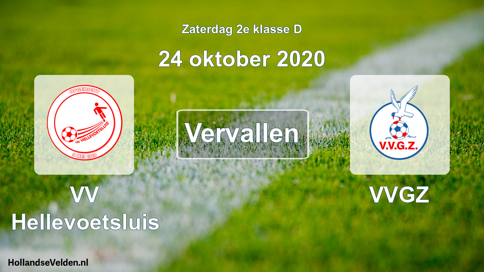 Scheduled Match: VV Hellevoetsluis - VVGZ (24 October 2020)