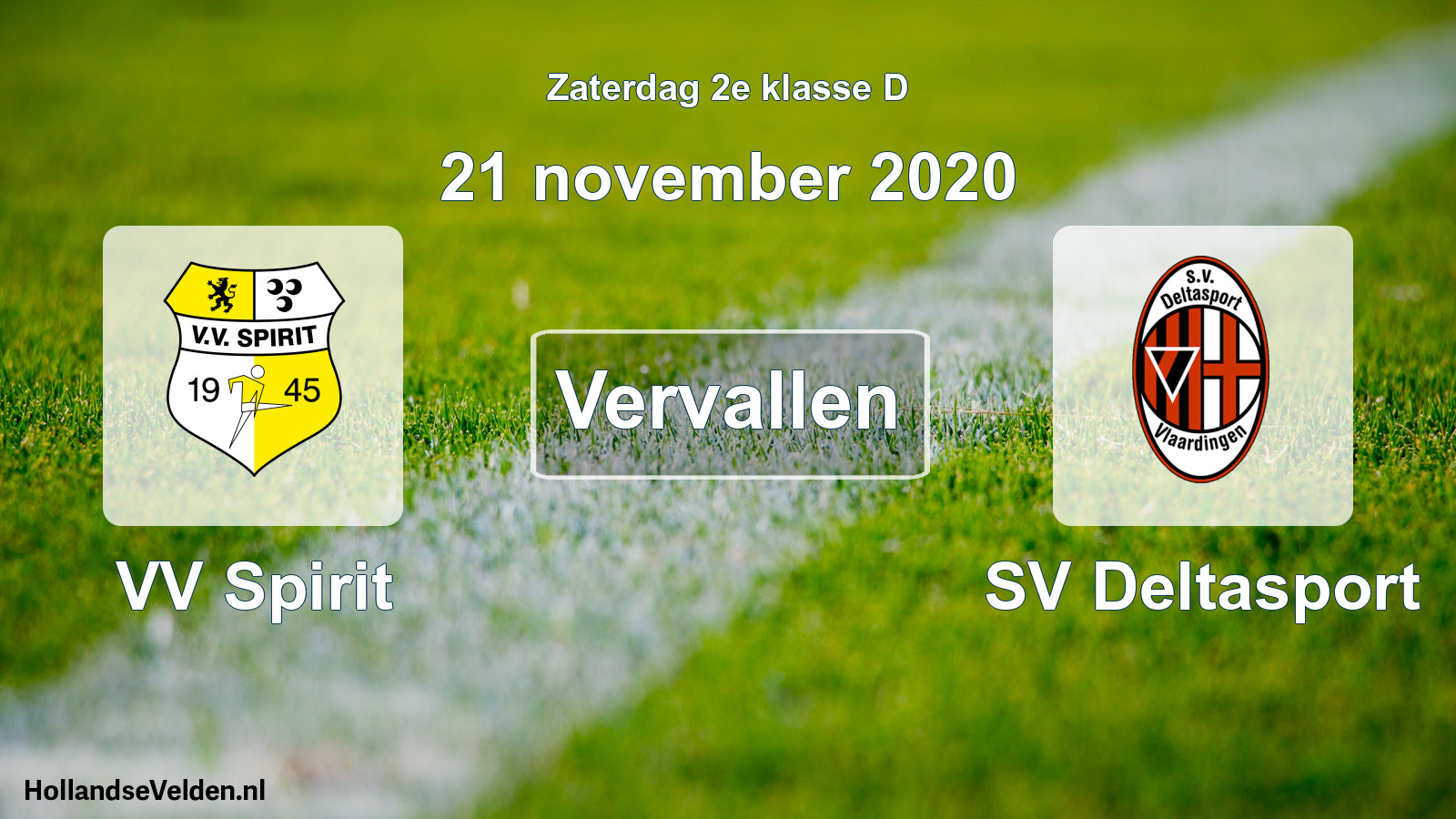 Scheduled Match: VV Spirit - SV Deltasport (21 November 2020)