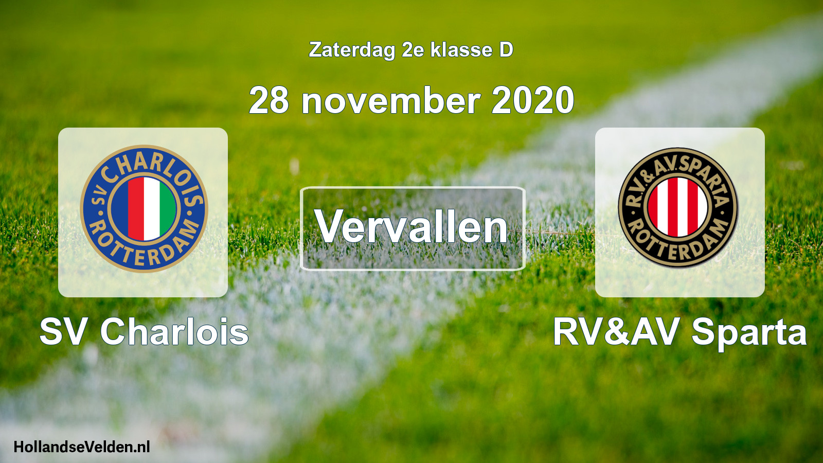 Scheduled Match: SV Charlois - RV&AV Sparta (28 November 2020)