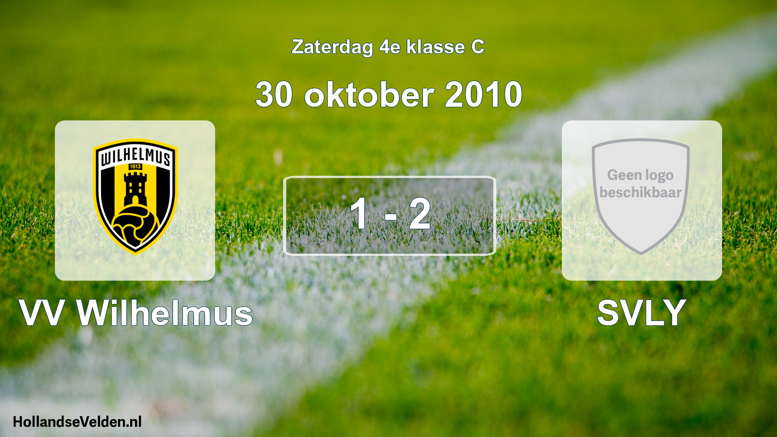 Gespeelde wedstrijd: VV Wilhelmus - SVLY 1 - 2 (30 oktober 2010)