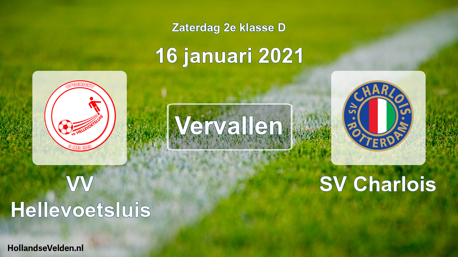 Scheduled Match: VV Hellevoetsluis - SV Charlois (16 January 2021)