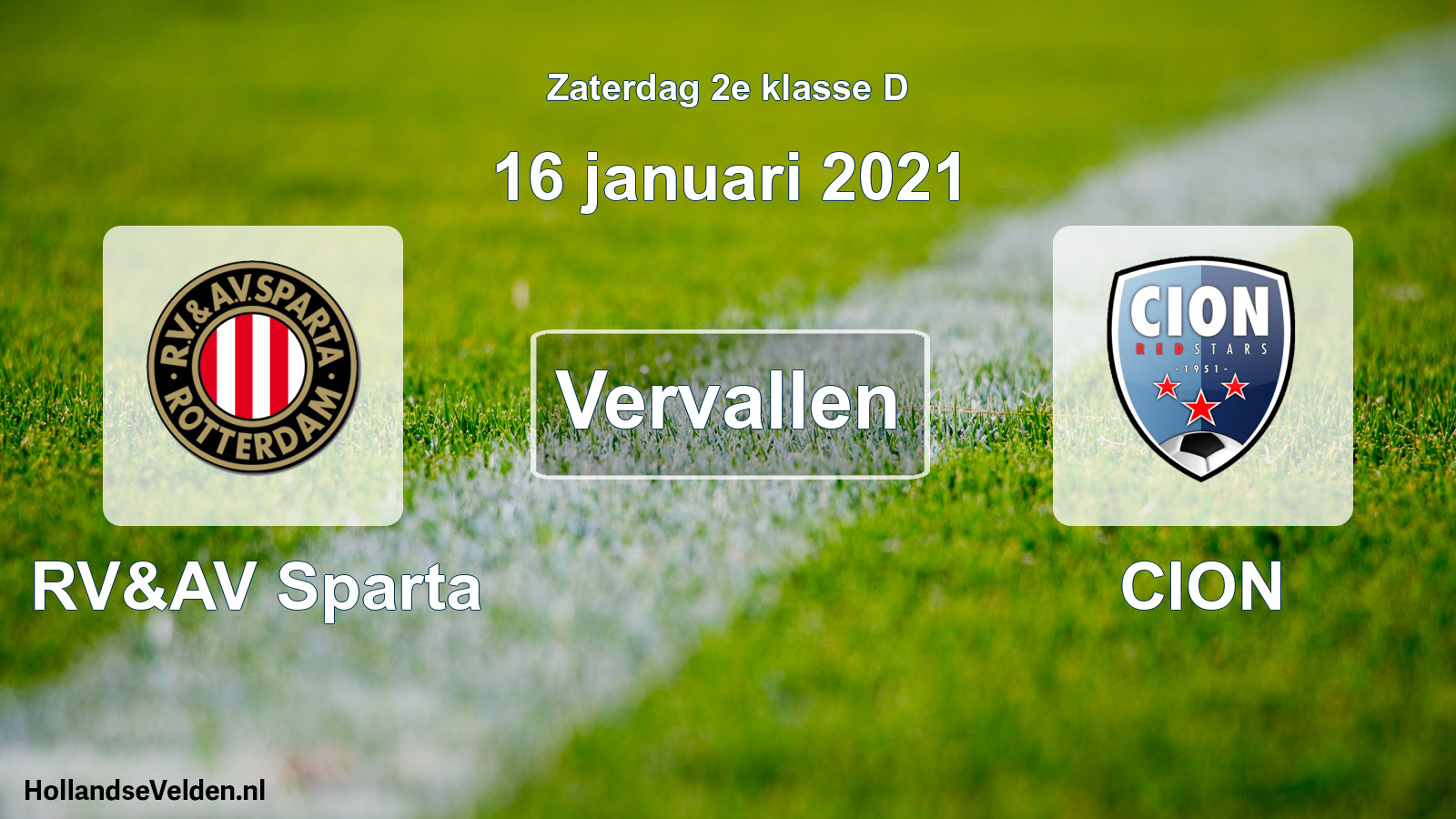 Scheduled Match: RV&AV Sparta - CION (16 January 2021)