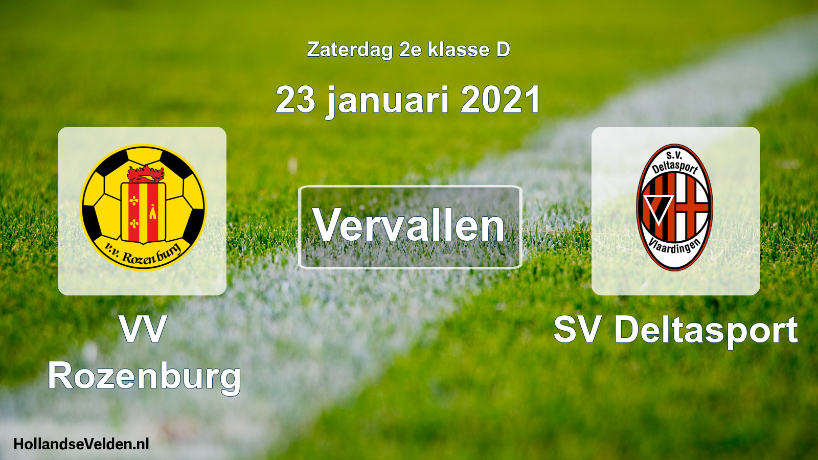 Scheduled Match: VV Rozenburg - SV Deltasport (23 January 2021)