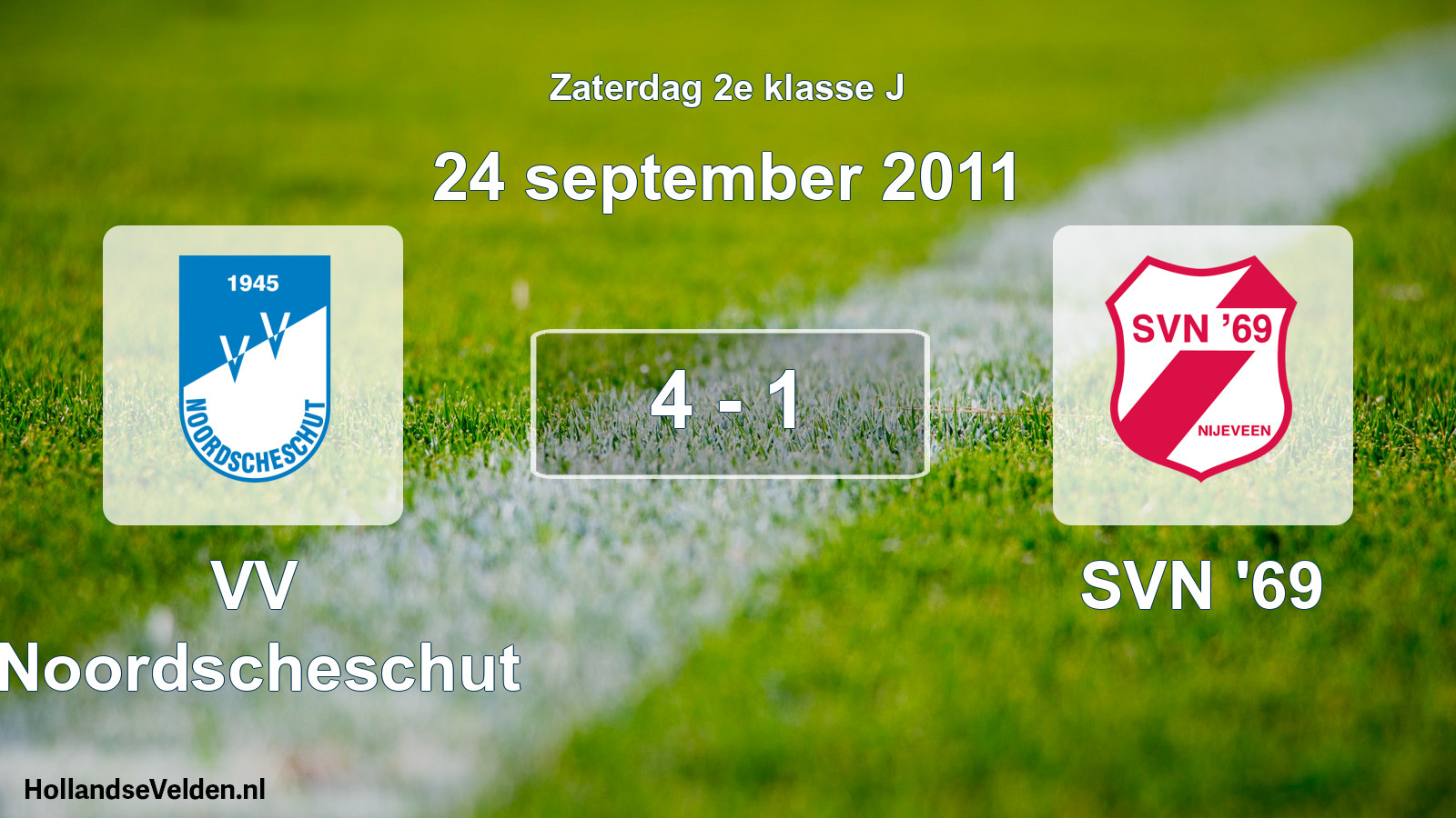 Total number of matches played: VV Noordscheschut - SVN '69 4 - 1 (24 September 2011)