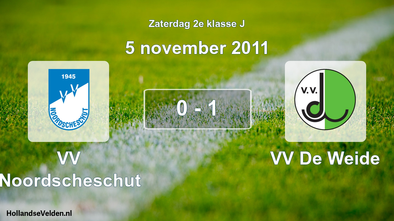 Total number of matches played: VV Noordscheschut - VV De Weide 0 - 1 (5 November 2011)
