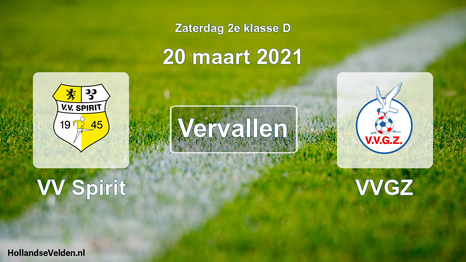 Scheduled Match: VV Spirit - VVGZ (20 March 2021)