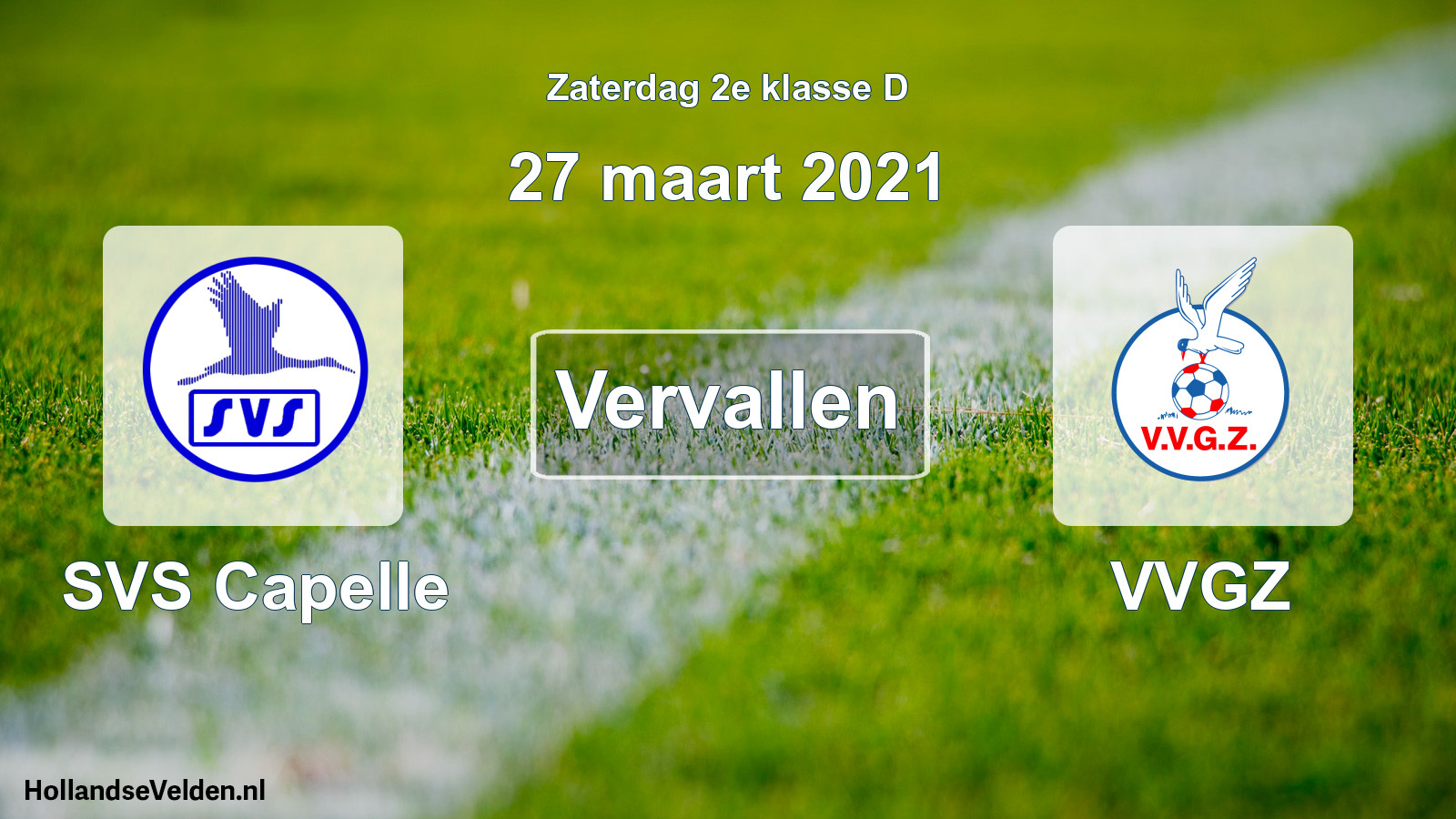 Scheduled Match: SVS Capelle - VVGZ (27 March 2021)