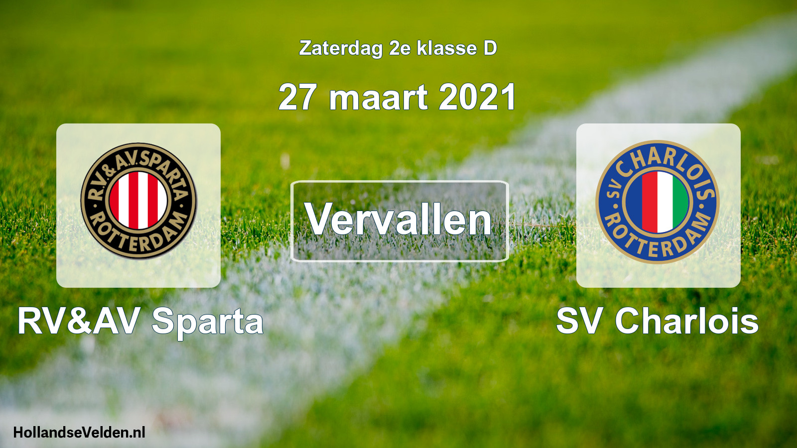 Scheduled Match: RV&AV Sparta - SV Charlois (27 March 2021)