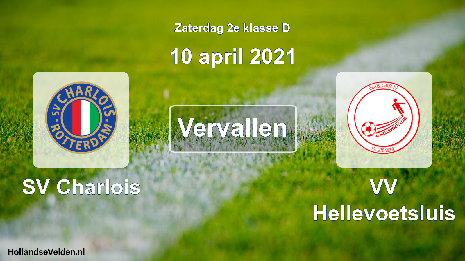 Scheduled Match: SV Charlois - VV Hellevoetsluis (10 April 2021)