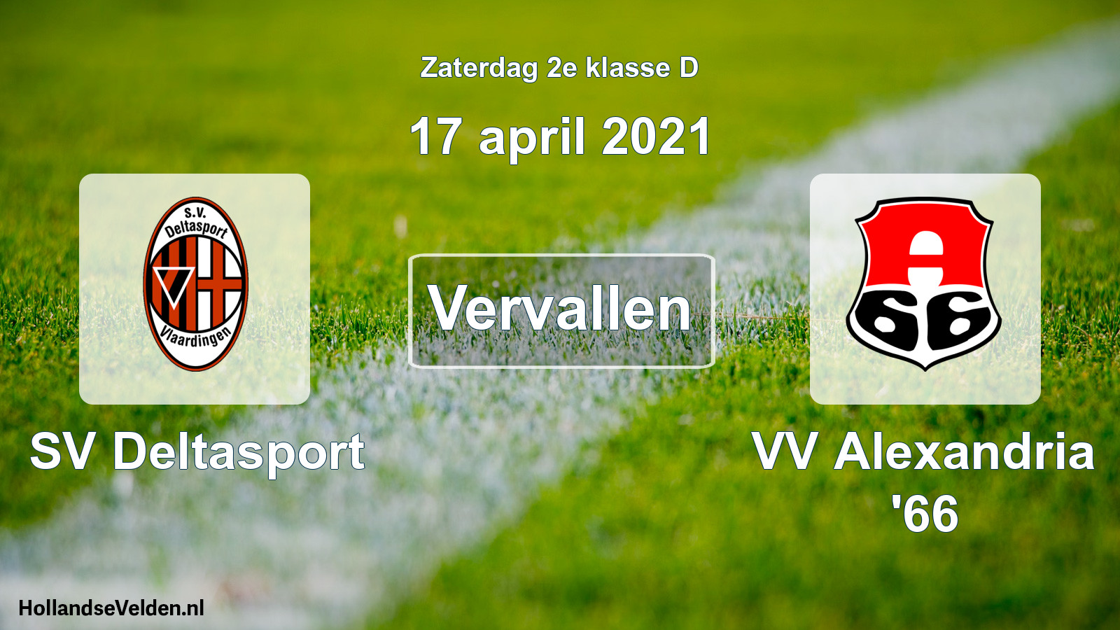 Scheduled Match: SV Deltasport - VV Alexandria '66 (17 April 2021)