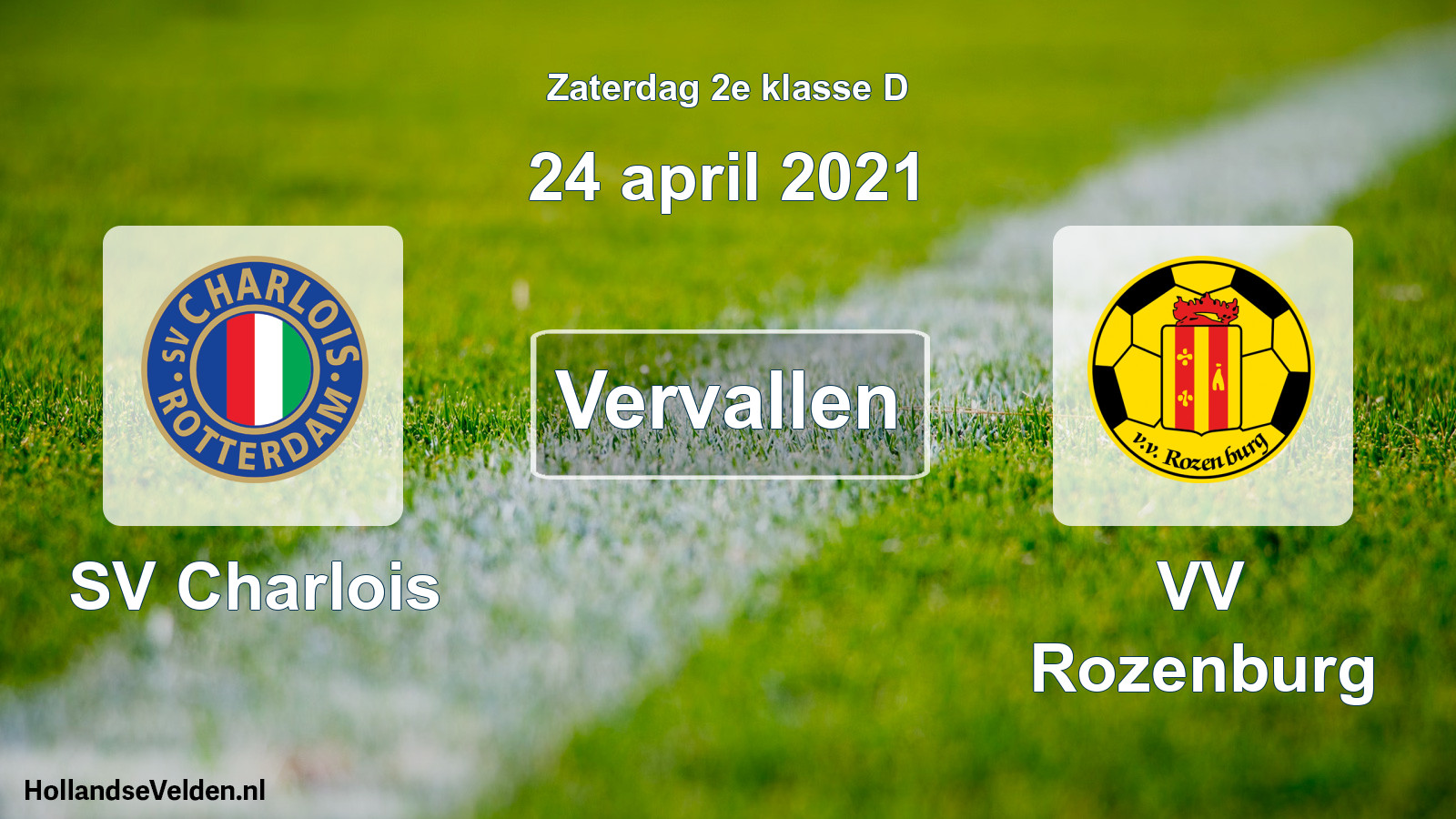 Scheduled Match: SV Charlois - VV Rozenburg (24 April 2021)