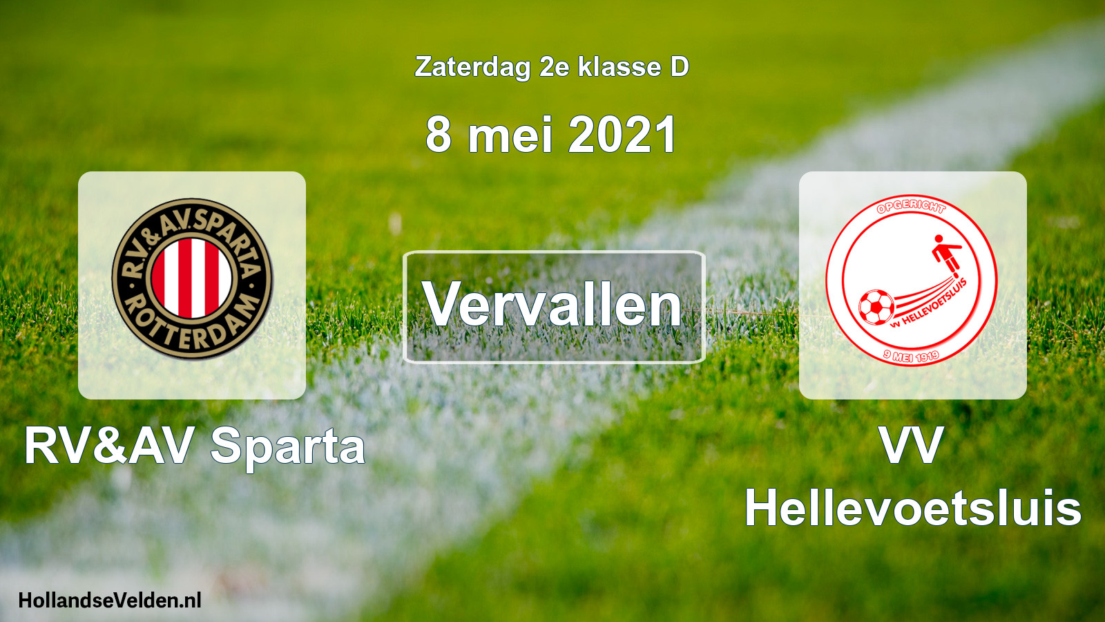 Scheduled Match: RV&AV Sparta - VV Hellevoetsluis (8 May 2021)