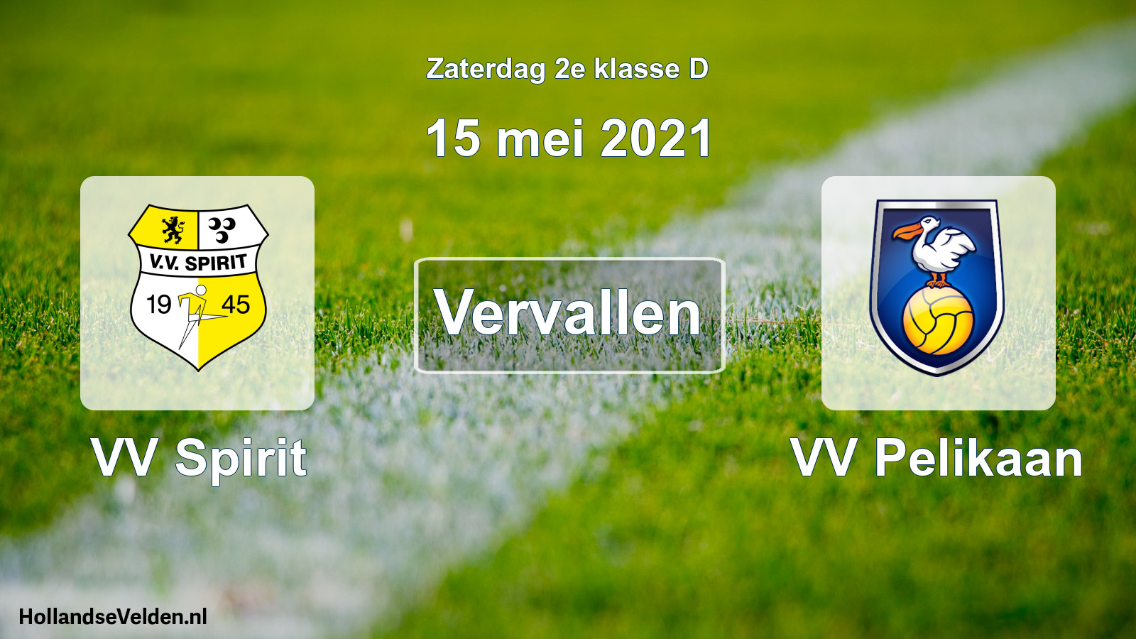 Scheduled Match: VV Spirit - VV Pelikaan (15 May 2021)