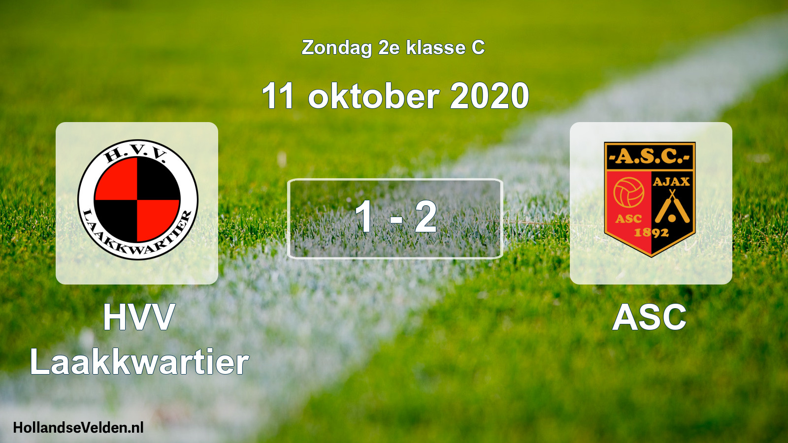 Total number of matches played: HVV Laakkwartier - ASC 1 - 2 (11 October 2020)