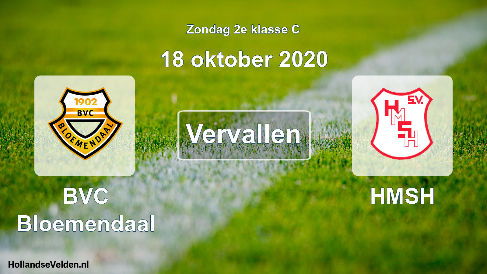 Scheduled Match: BVC Bloemendaal - HMSH (18 October 2020)