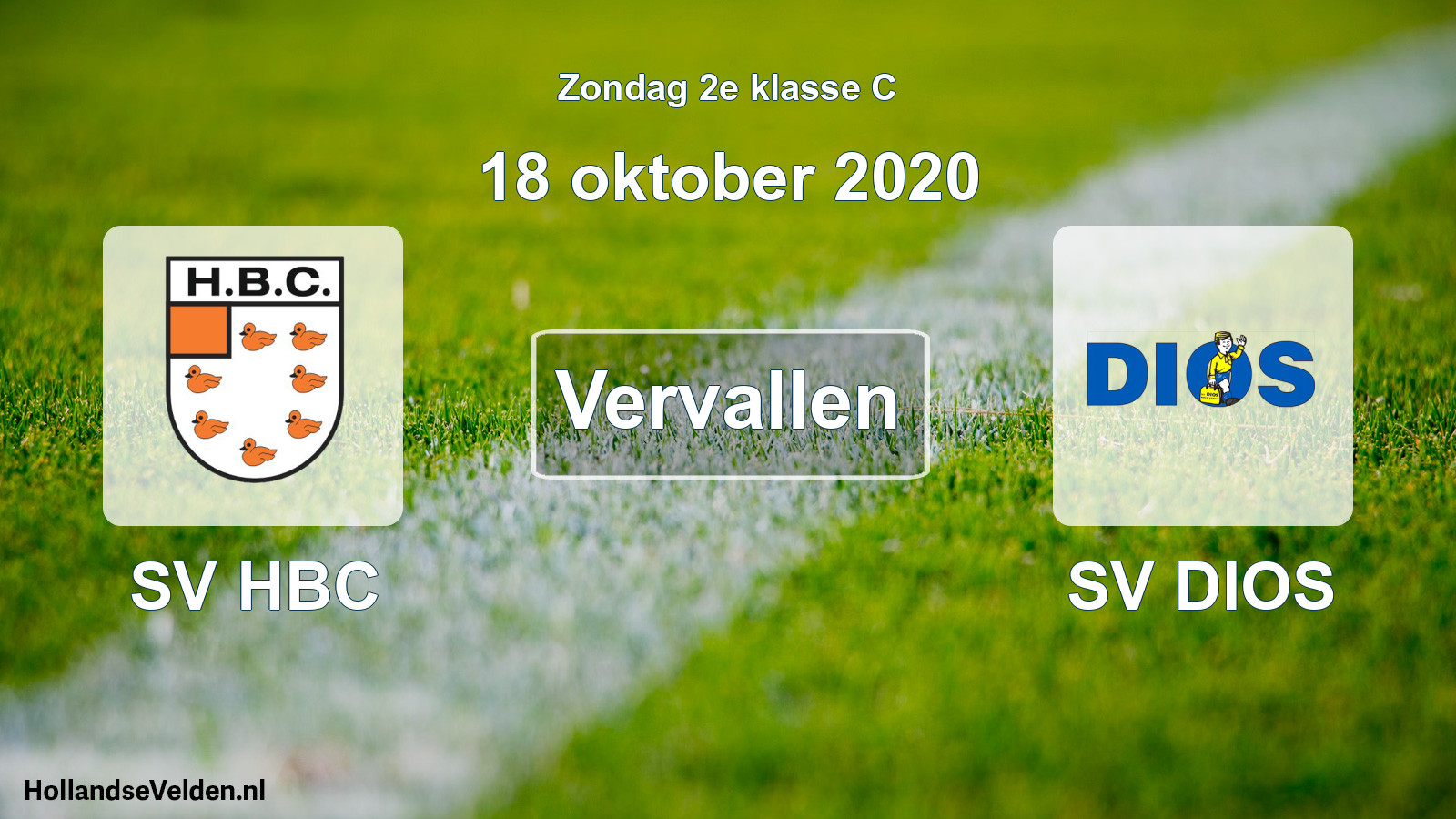 Scheduled Match: SV HBC - SV DIOS (18 October 2020)
