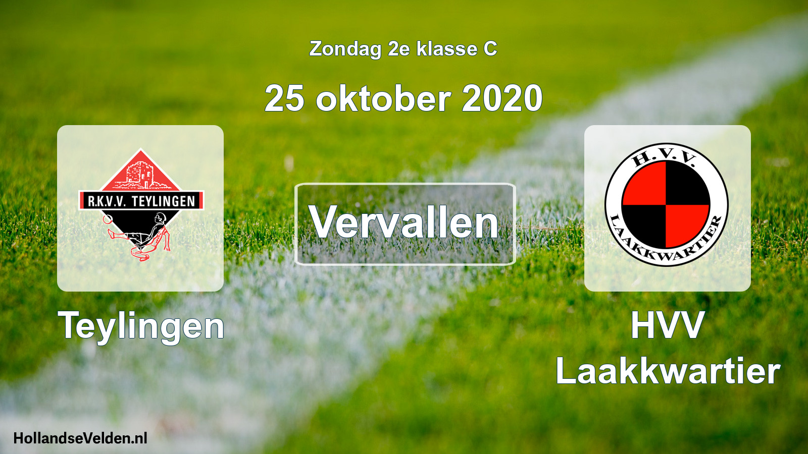 Scheduled Match: Teylingen - HVV Laakkwartier (25 October 2020)