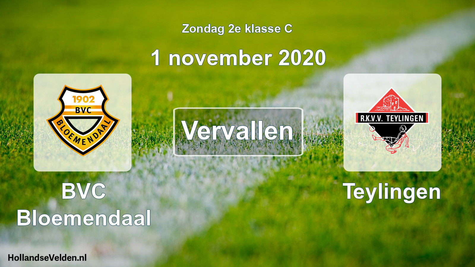 Scheduled Match: BVC Bloemendaal - Teylingen (1 November 2020)