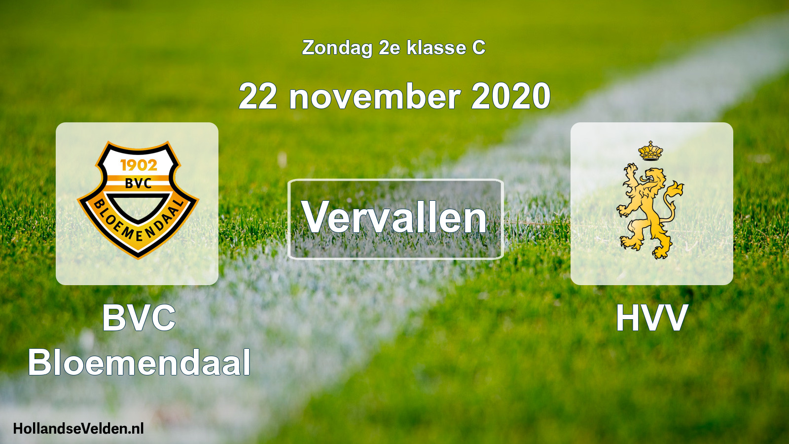 Scheduled Match: BVC Bloemendaal - HVV (22 November 2020)