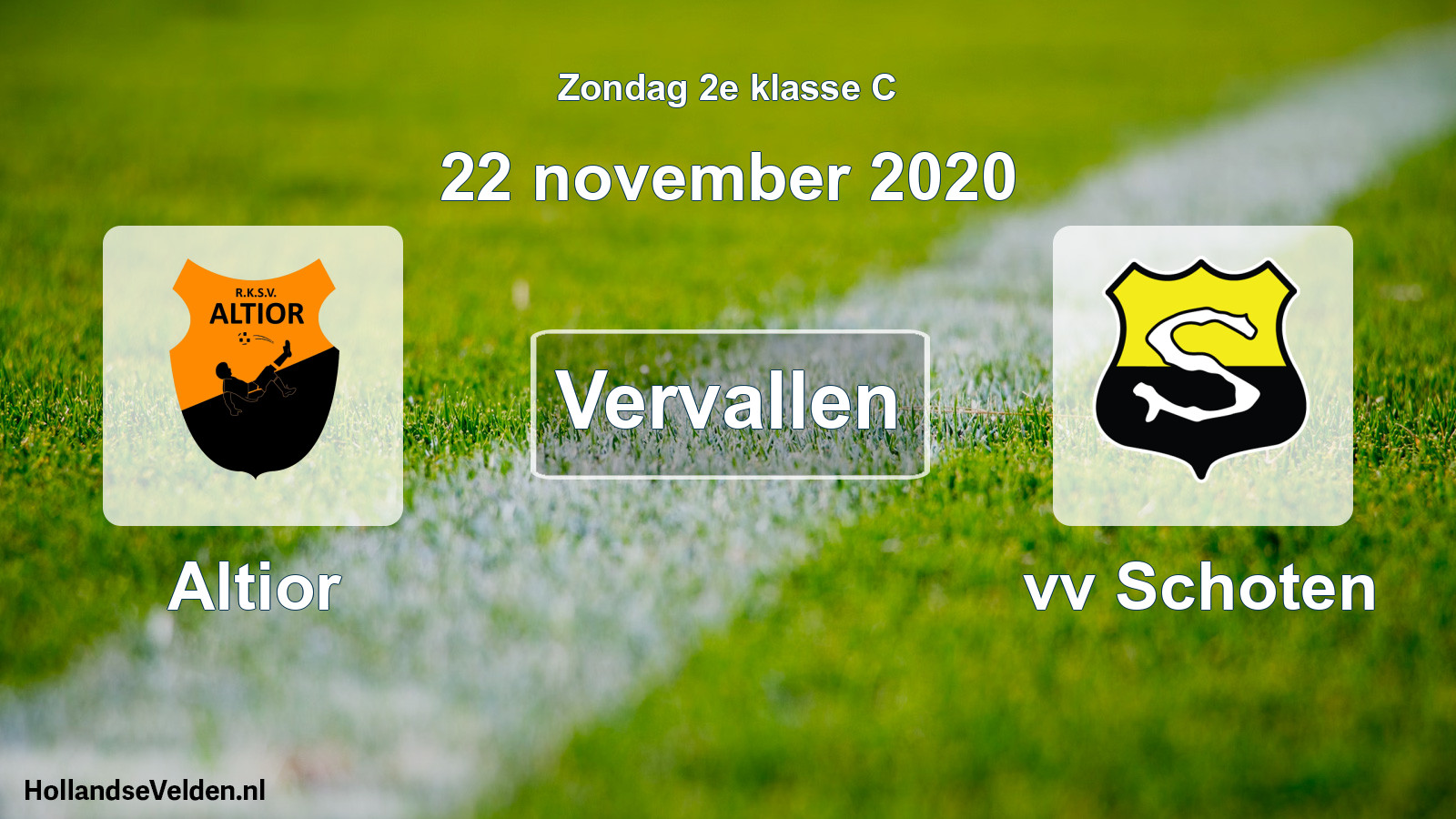 Scheduled Match: Altior - vv Schoten (22 November 2020)