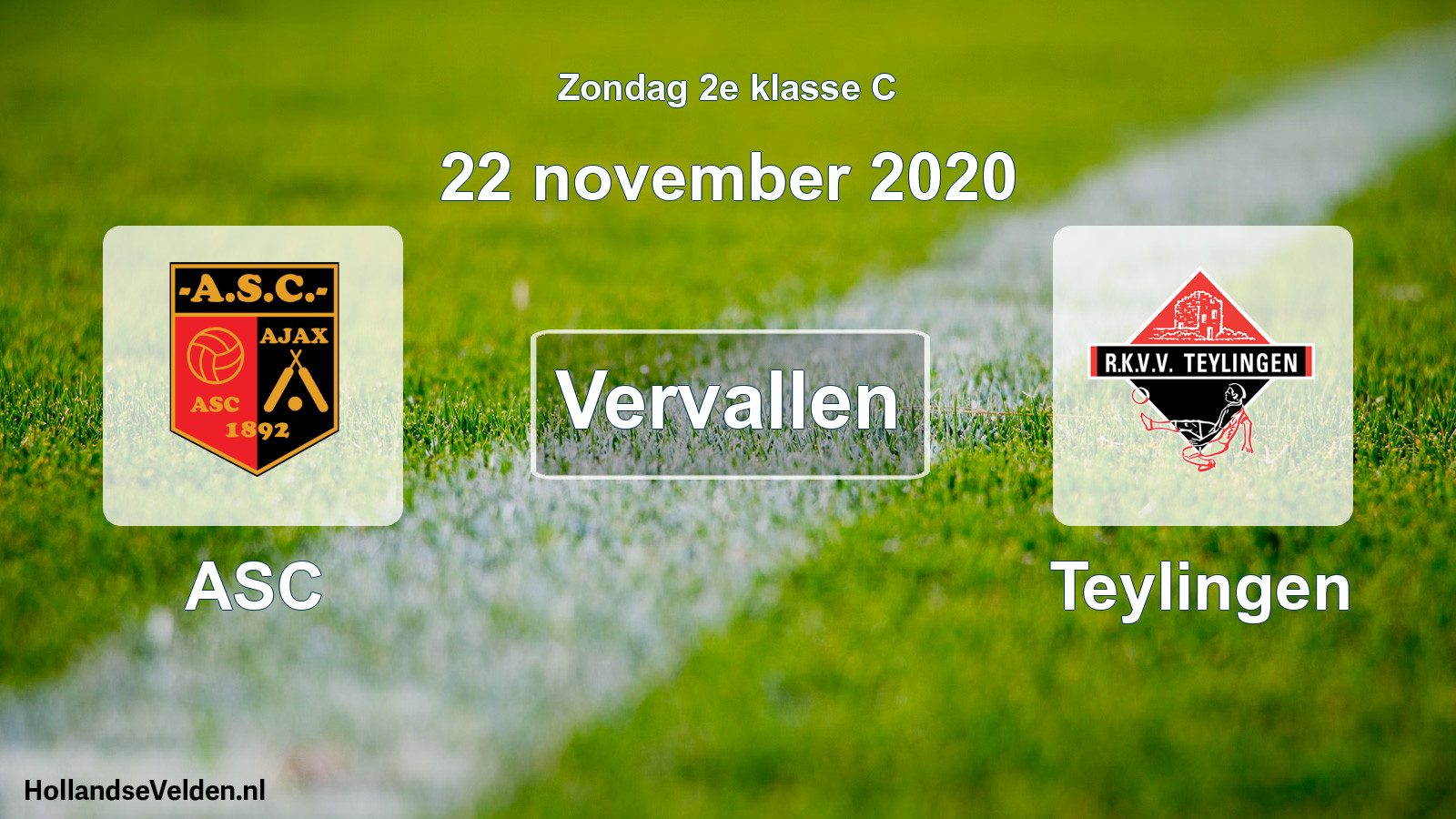 Scheduled Match: ASC - Teylingen (22 November 2020)