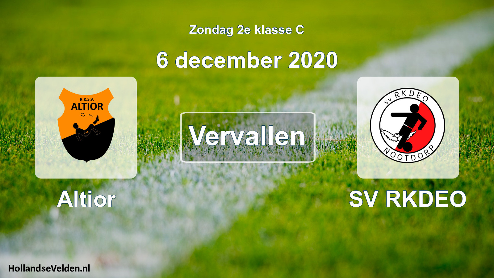 Scheduled Match: Altior - SV RKDEO (6 December 2020)